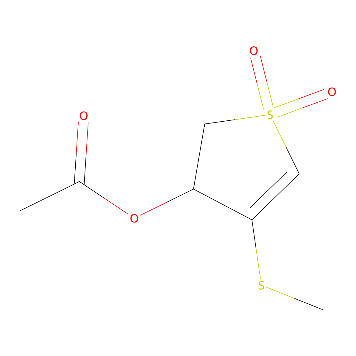 4-(Methylthio)-1,1-dioxido-2,3-dihydrothiophen-3-yl acetate molecular structure, CAS 163775-94-8