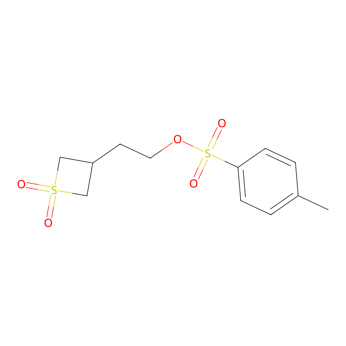 2-(1,1-Dioxidothietan-3-yl)ethyl 4-methylbenzenesulfonate molecular structure, CAS 1637751-74-6
