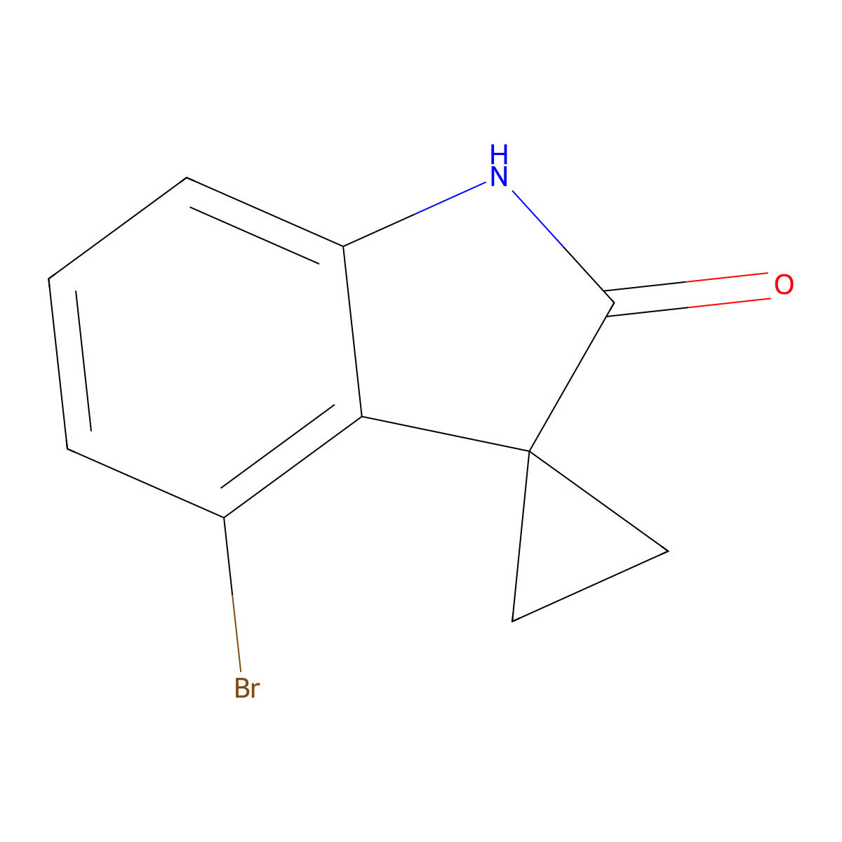 4'-Bromospiro[cyclopropane-1,3'-indolin]-2'-one molecular structure, CAS 1637752-37-4