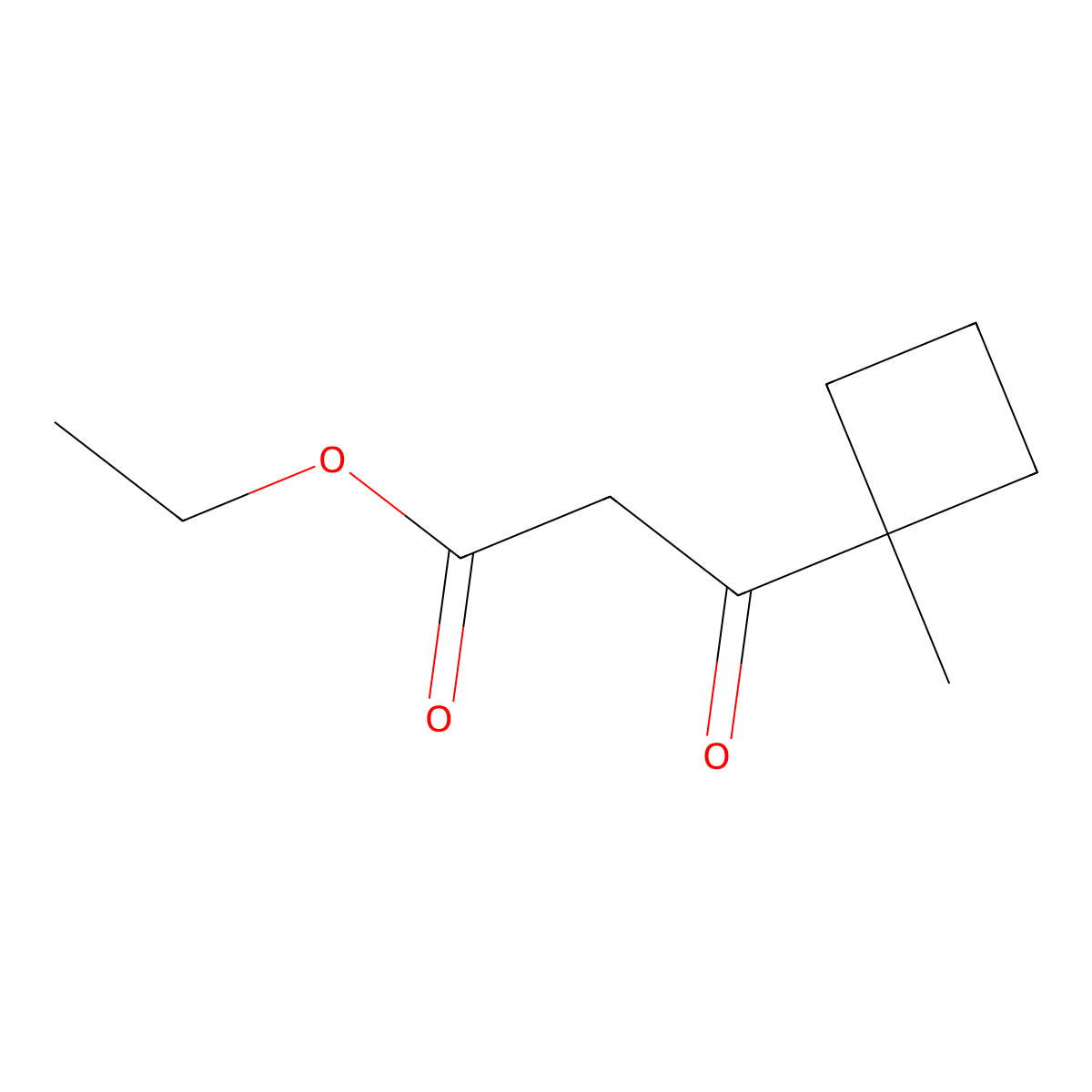 Ethyl 3-(1-methylcyclobutyl)-3-oxopropanoate molecular structure, CAS 1637754-66-5