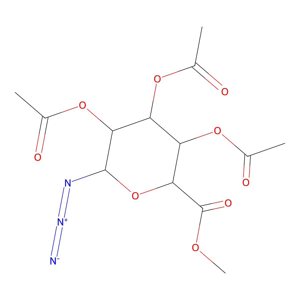 Methyl 2-3-4-tri-O-acetyl-beta-D-glucopyranuronosyl azide molecular structure, CAS 163776-38-3