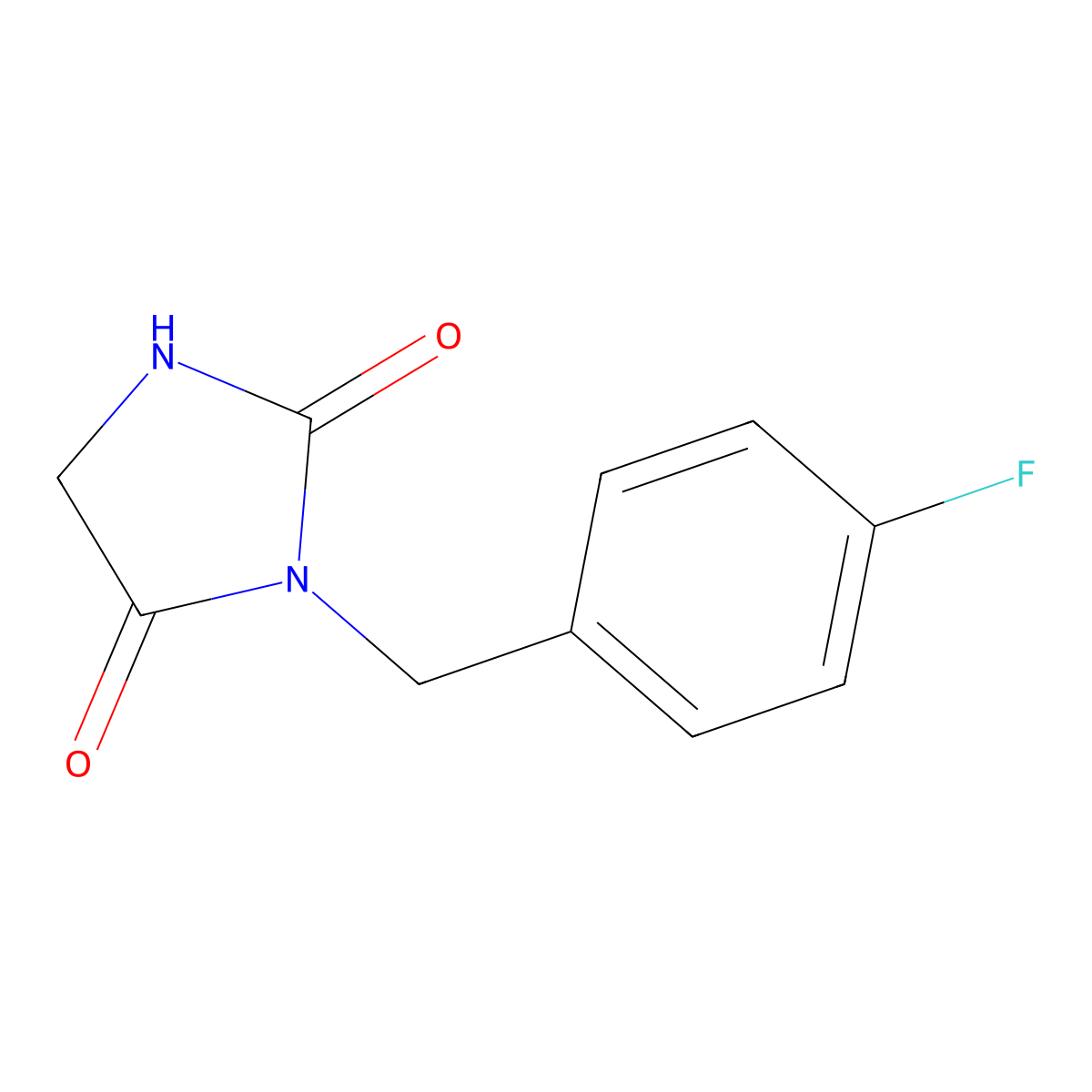 3-(4-Fluorobenzyl)imidazolidine-2,4-dione molecular structure, CAS 163777-73-9