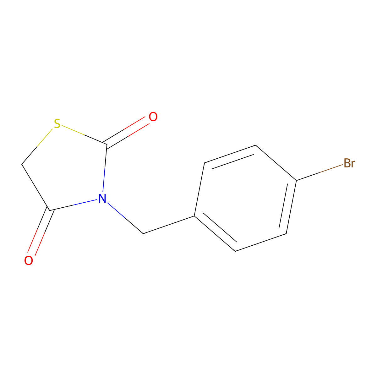 3-(4-Bromobenzyl)-1,3-thiazolidine-2,4-dione molecular structure, CAS 163777-88-6