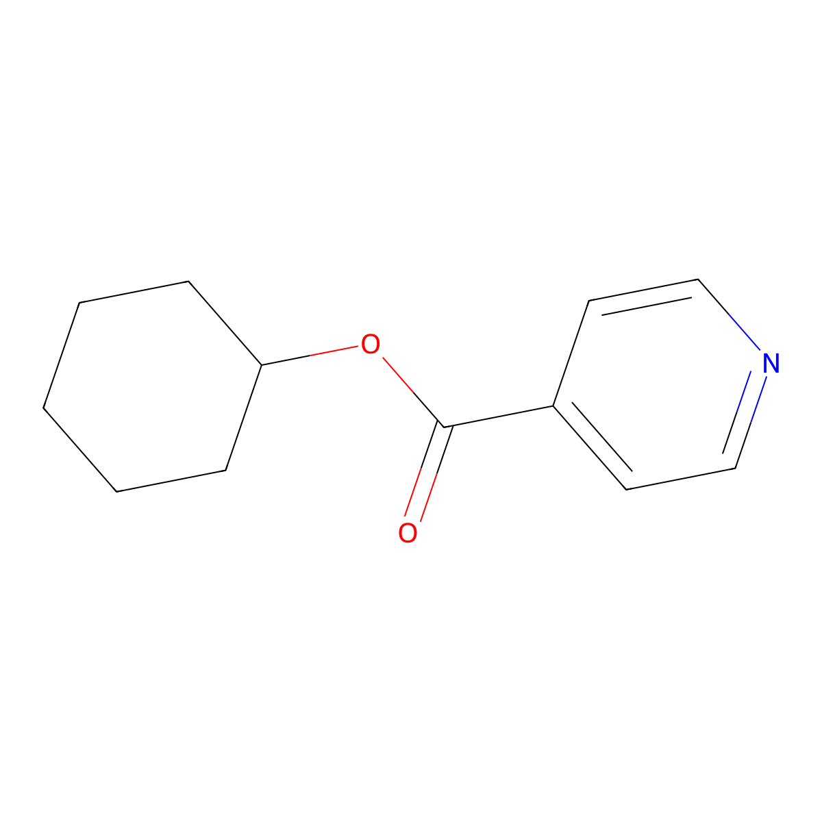 Isonicotinic acid, cyclohexyl ester molecular structure, CAS 163778-04-9
