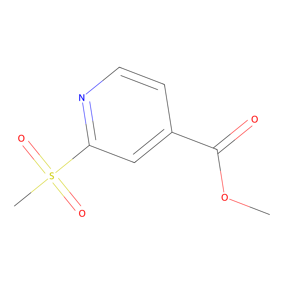 Methyl 2-(methylsulfonyl)isonicotinate molecular structure, CAS 1637781-26-0