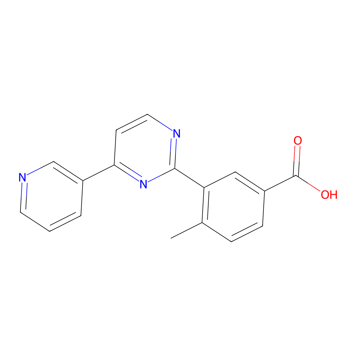 4-Methyl-3-(4-(pyridin-3-yl)pyrimidin-2-yl)benzoic acid molecular structure, CAS 1637781-39-5