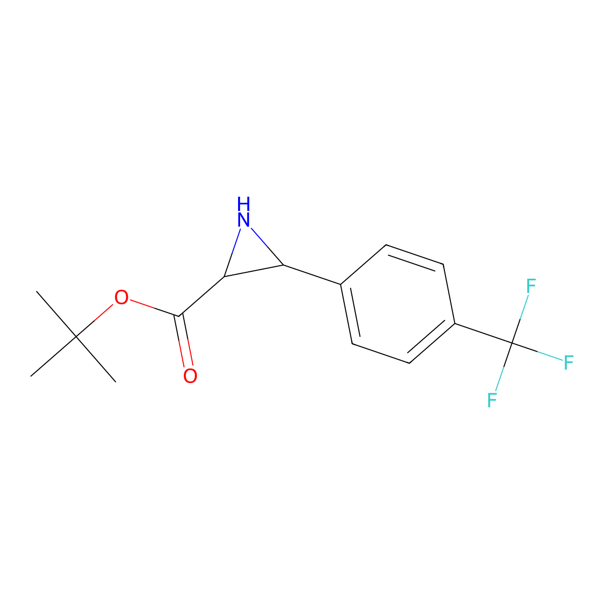 trans-Tert-butyl 3-(4-trifluoromethylphenyl)-aziridine-2-carboxylate molecular structure, CAS 1637781-45-3