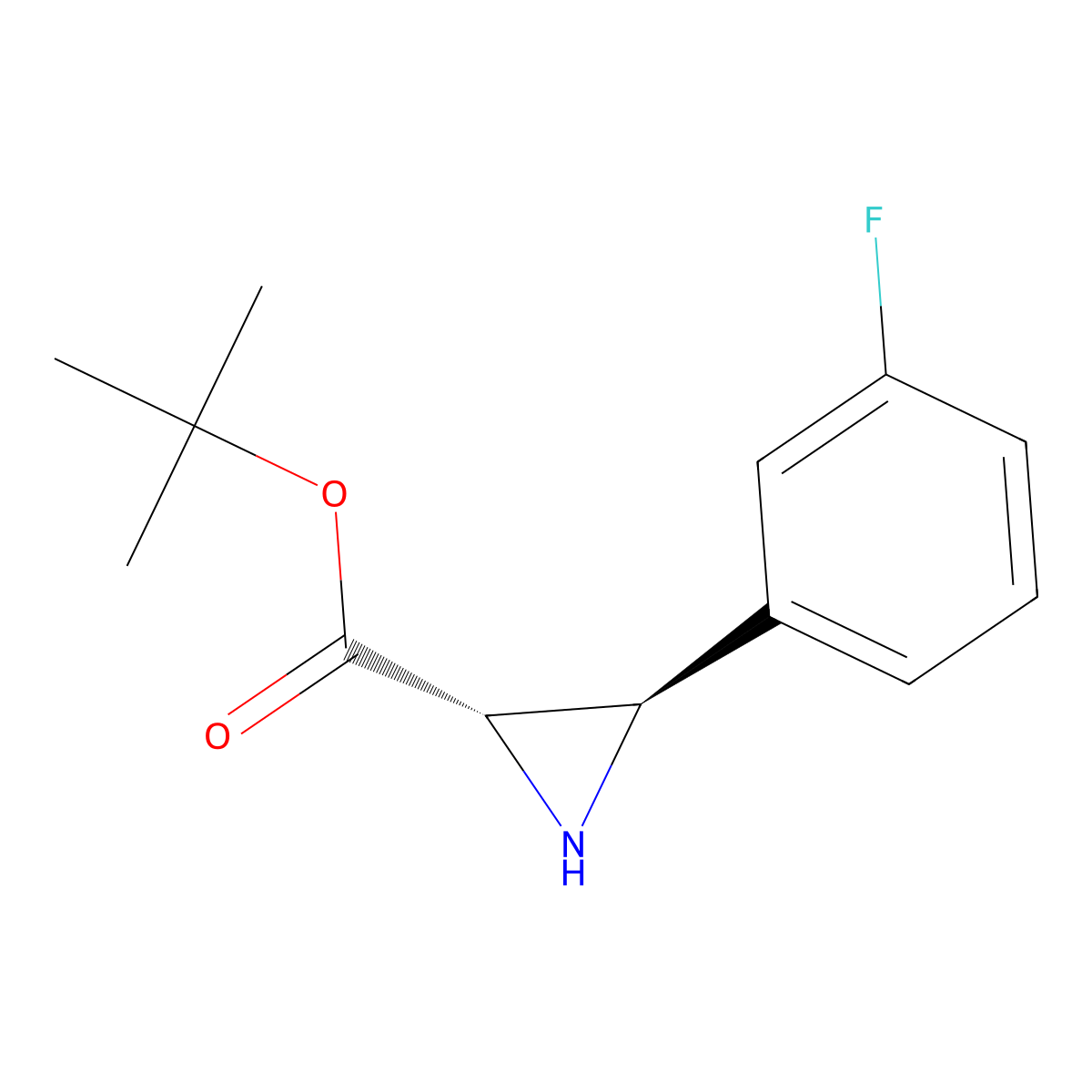 trans-Tert-butyl 3-(3-fluorophenyl)-aziridine-2-carboxylate molecular structure, CAS 1637781-53-3