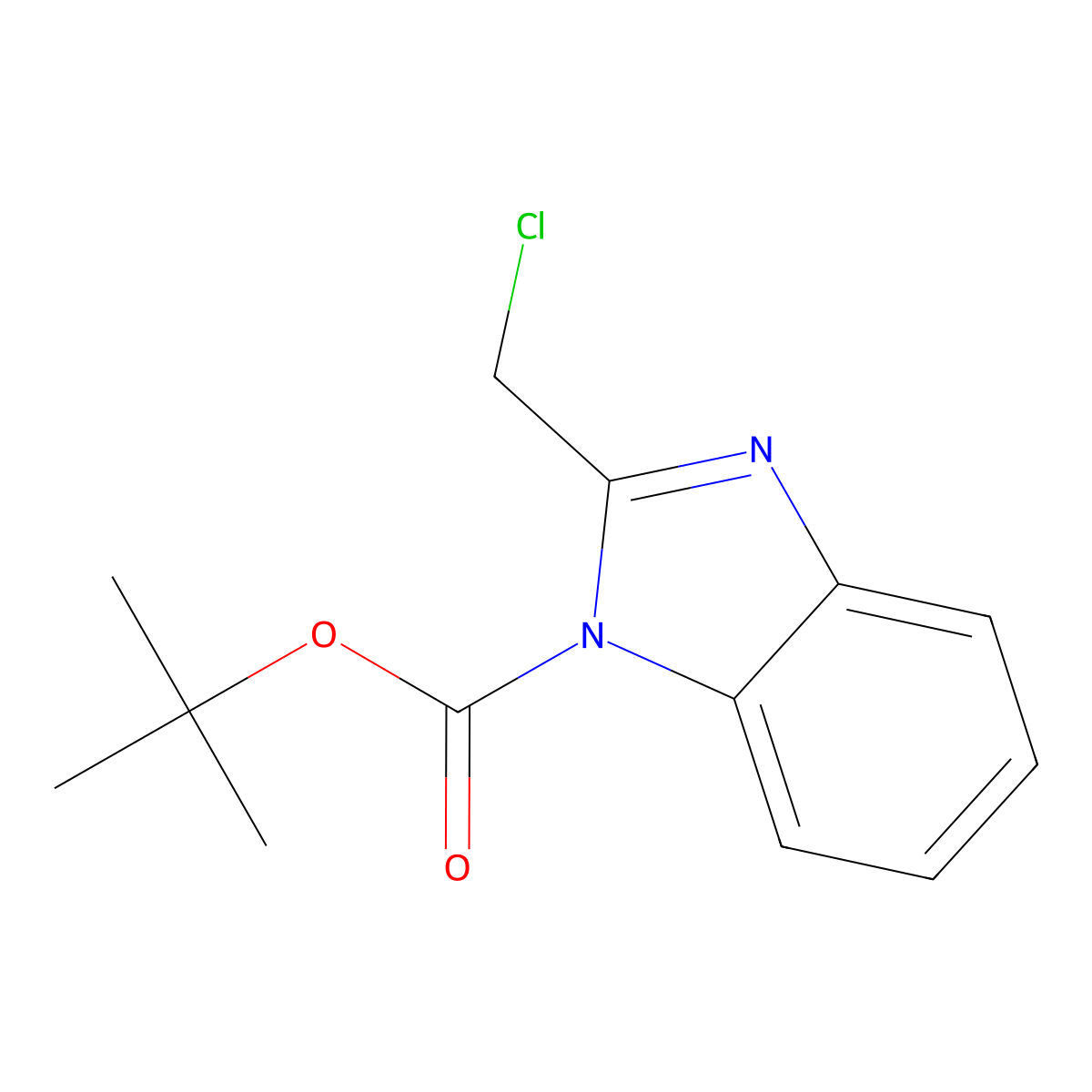 tert-Butyl 2-(chloromethyl)-1H-benzimidazole-1-carboxylate molecular structure, CAS 163798-87-6