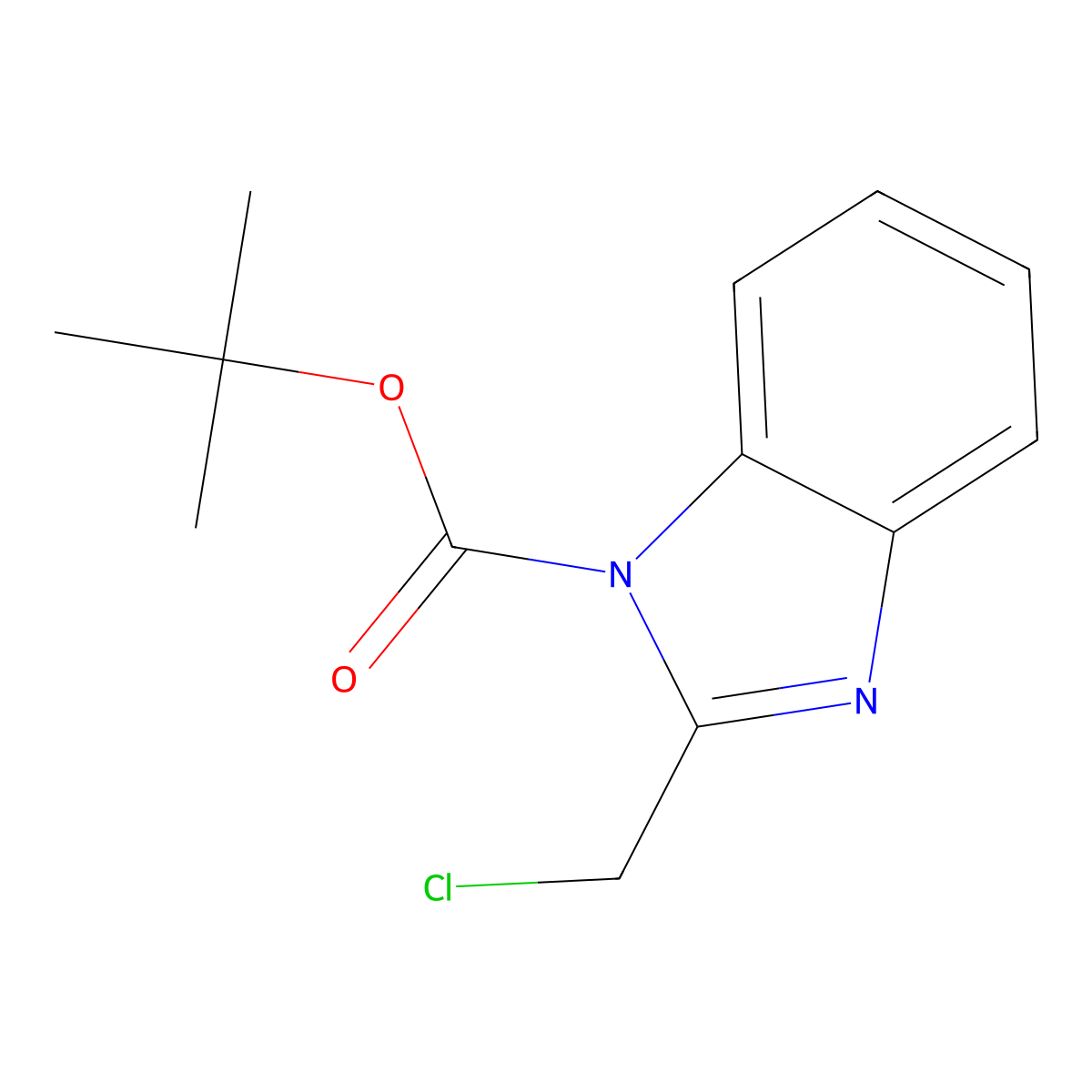 tert-Butyl 2-(chloromethyl)-1H-benzimidazole-1-carboxylate molecular structure, CAS 163798-87-6