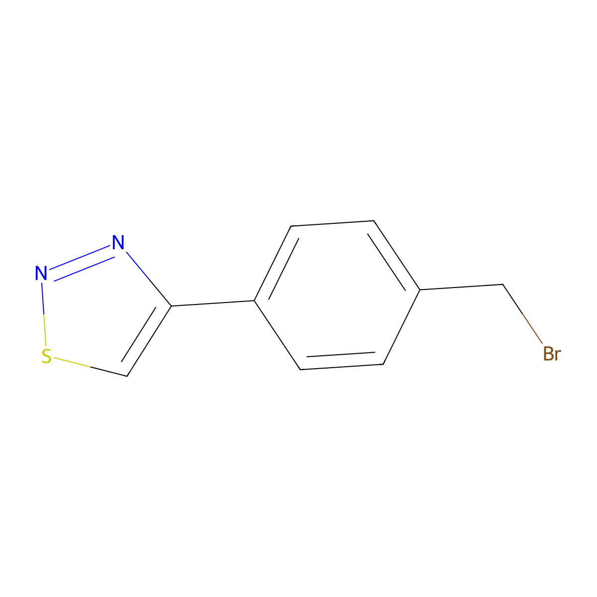 4-(1,2,3-Thiadiazol-4-yl)benzyl bromide molecular structure, CAS 163798-92-3