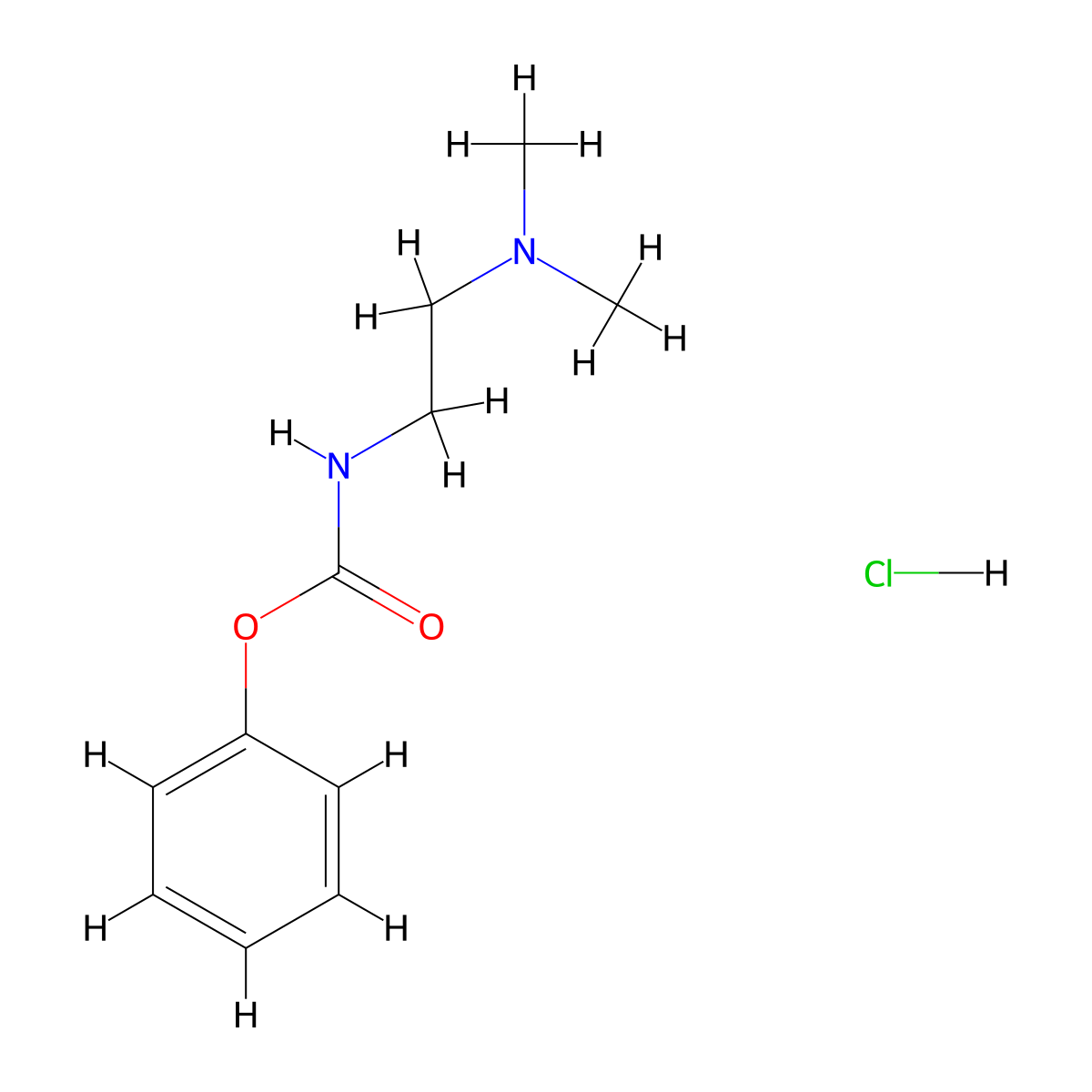 phenyl N-[2-(dimethylamino)ethyl]carbamate hydrochloride molecular structure, CAS 163799-67-5
