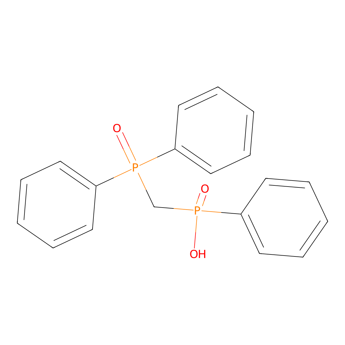 [(Diphenylphosphoryl)methyl]phenylphosphinic acid molecular structure, CAS 1638-76-2