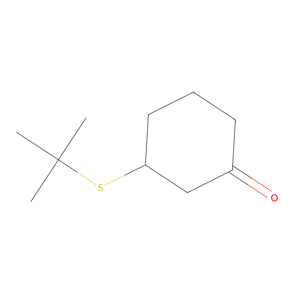3-(Tert-butylsulfanyl)cyclohexan-1-one molecular structure, CAS 163800-07-5