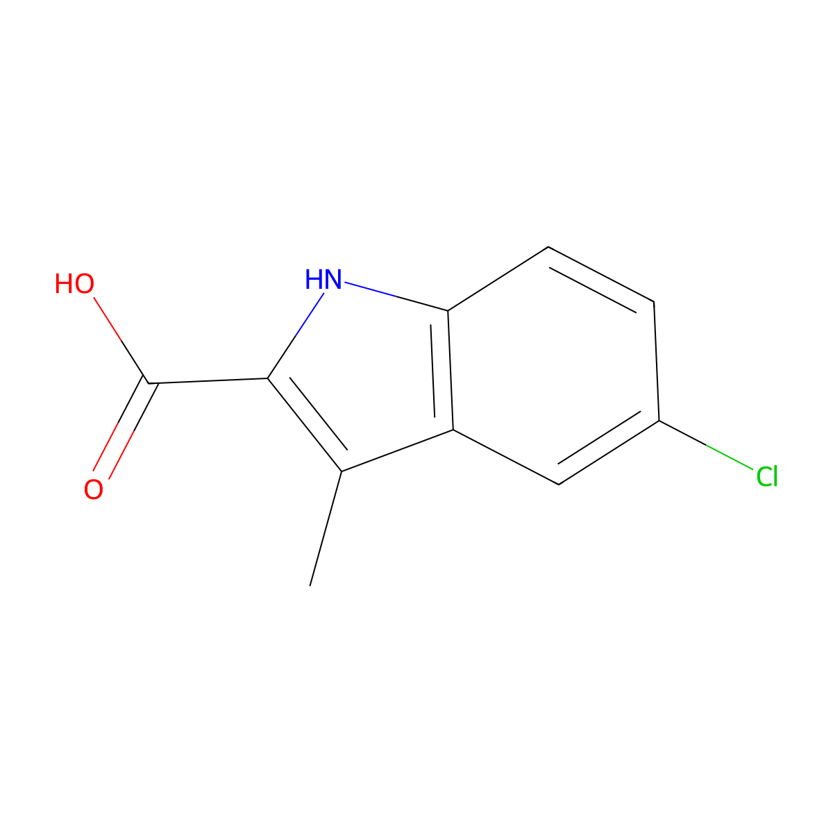 5-Chloro-3-methyl-1H-indole-2-carboxylic acid molecular structure, CAS 16381-47-8