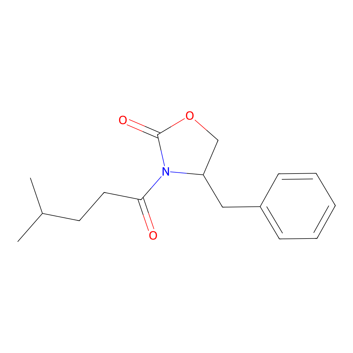 (R)-4-benzyl-3-(4-methylpentanoyl)oxazolidin-2-one molecular structure, CAS 163810-26-2