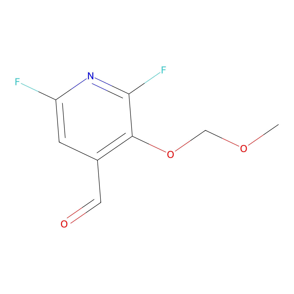 2,6-Difluoro-3-(methoxymethoxy)pyridine-4-carbaldehyde molecular structure, CAS 1638121-77-3