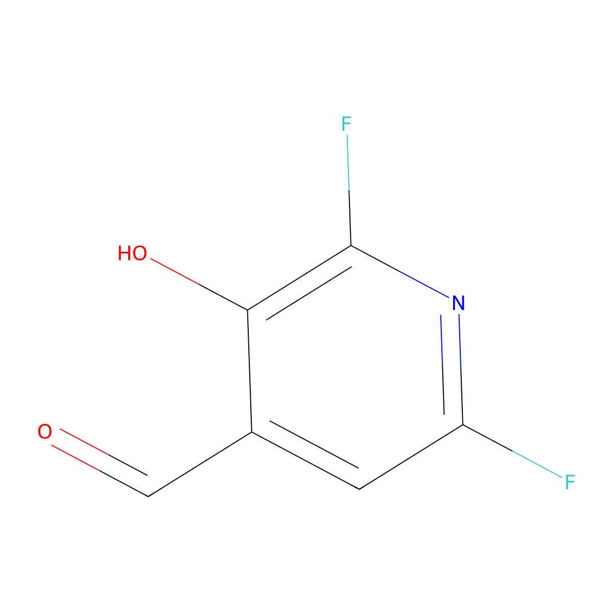 2,6-Difluoro-3-hydroxypyridine-4-carbaldehyde molecular structure, CAS 1638121-78-4