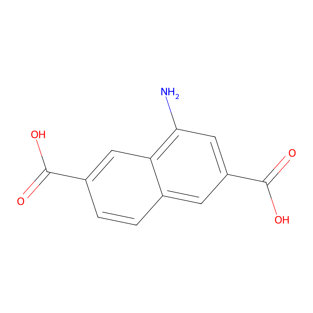 4-Aminonaphthalene-2,6-dicarboxylic acid molecular structure, CAS 1638156-88-3