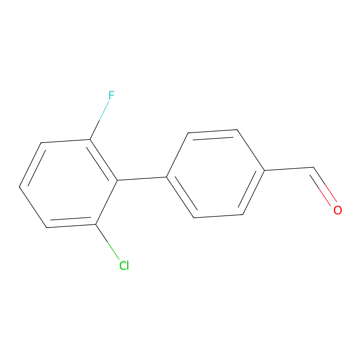 4-(2-Chloro-6-fluorophenyl)benzaldehyde molecular structure, CAS 1638159-29-1