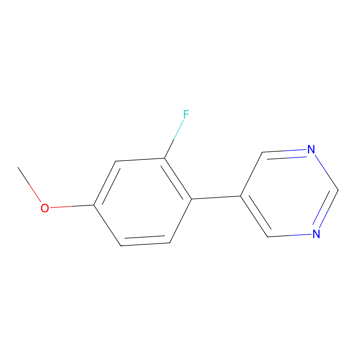 5-(2-Fluoro-4-methoxyphenyl)pyrimidine molecular structure, CAS 1638159-60-0