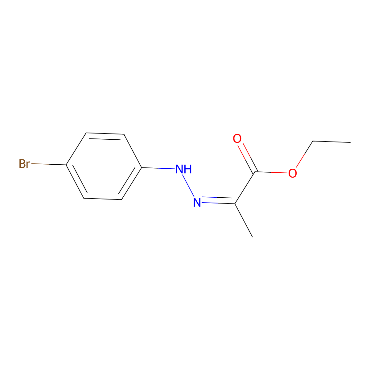 Ethyl 2-(2-(4-bromophenyl)hydrazono)propanoate molecular structure, CAS 16382-11-9