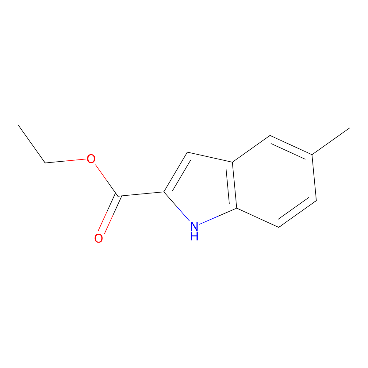 ethyl 5-methyl-1H-indole-2-carboxylate molecular structure, CAS 16382-15-3