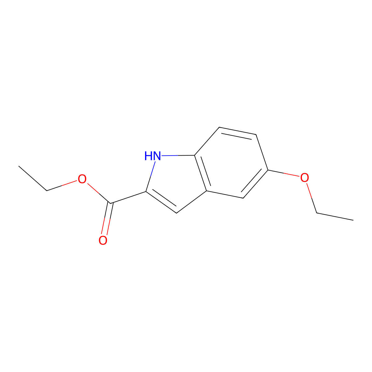 ethyl 5-ethoxy-1H-indole-2-carboxylate molecular structure, CAS 16382-17-5