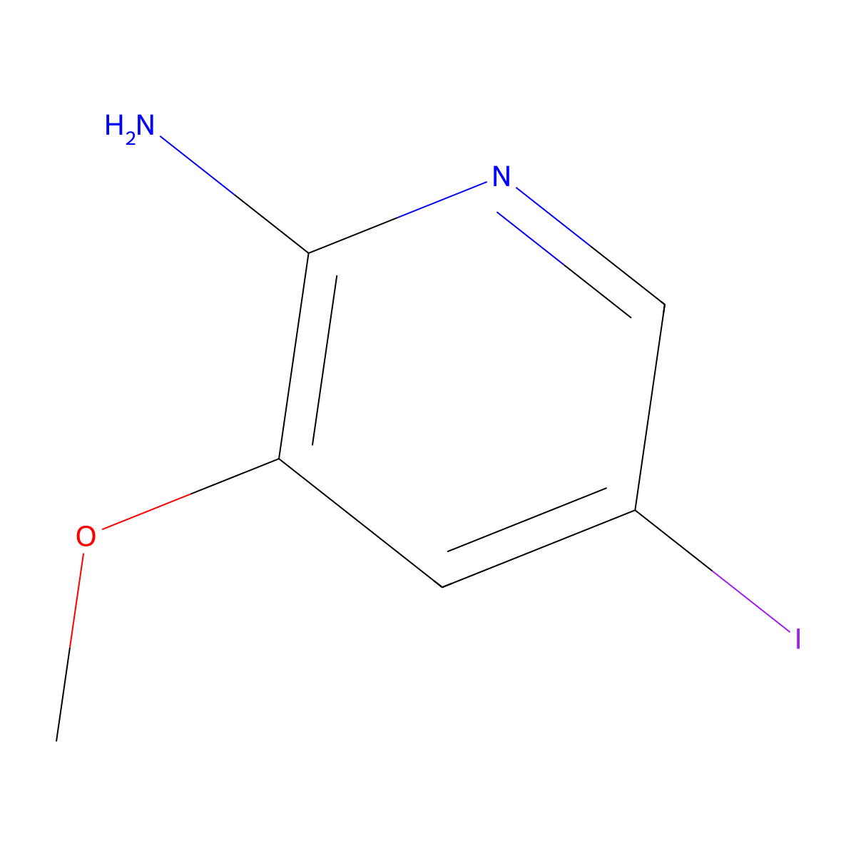5-Iodo-3-methoxypyridin-2-amine molecular structure, CAS 1638201-87-2