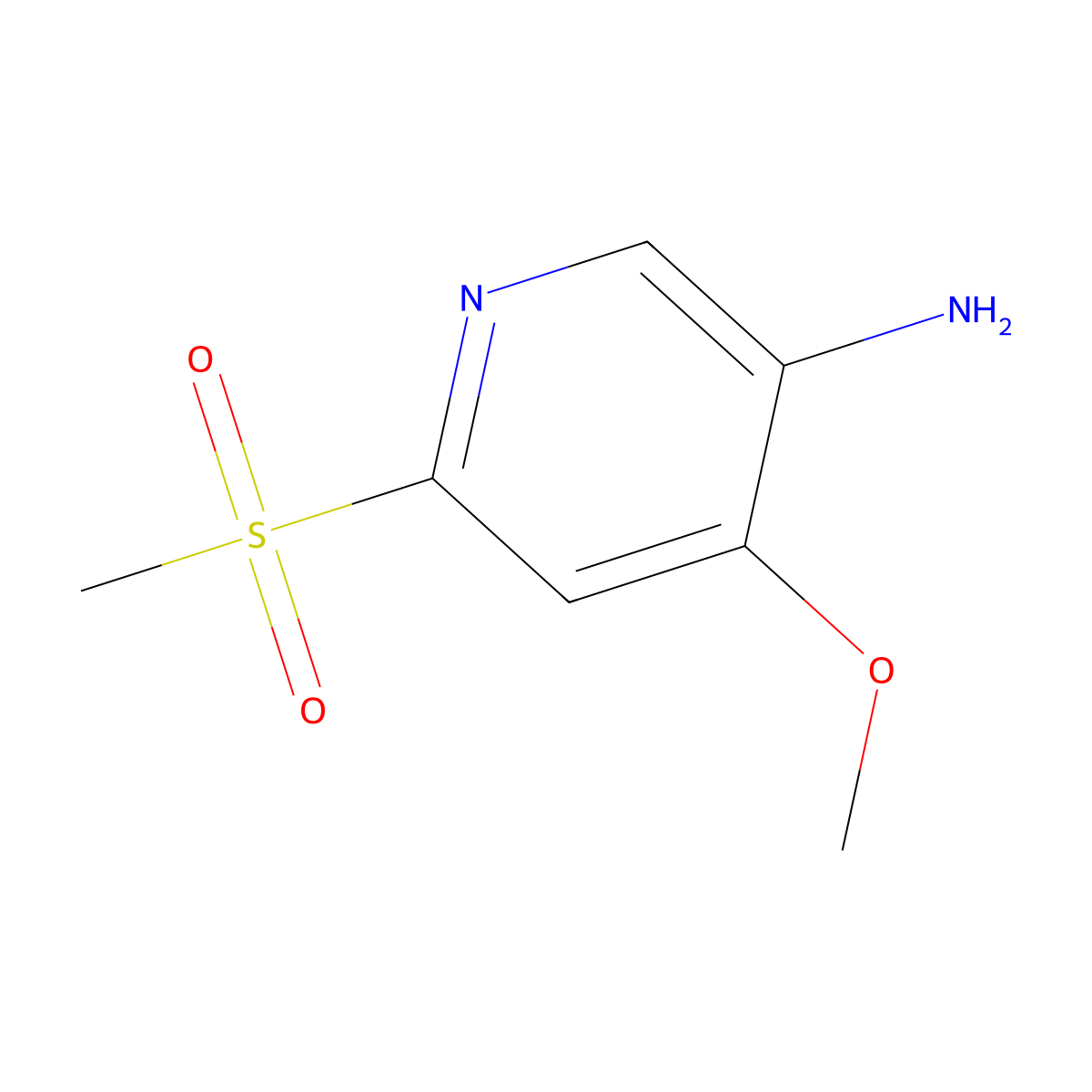 4-Methoxy-6-(methylsulfonyl)pyridin-3-amine molecular structure, CAS 1638202-80-8
