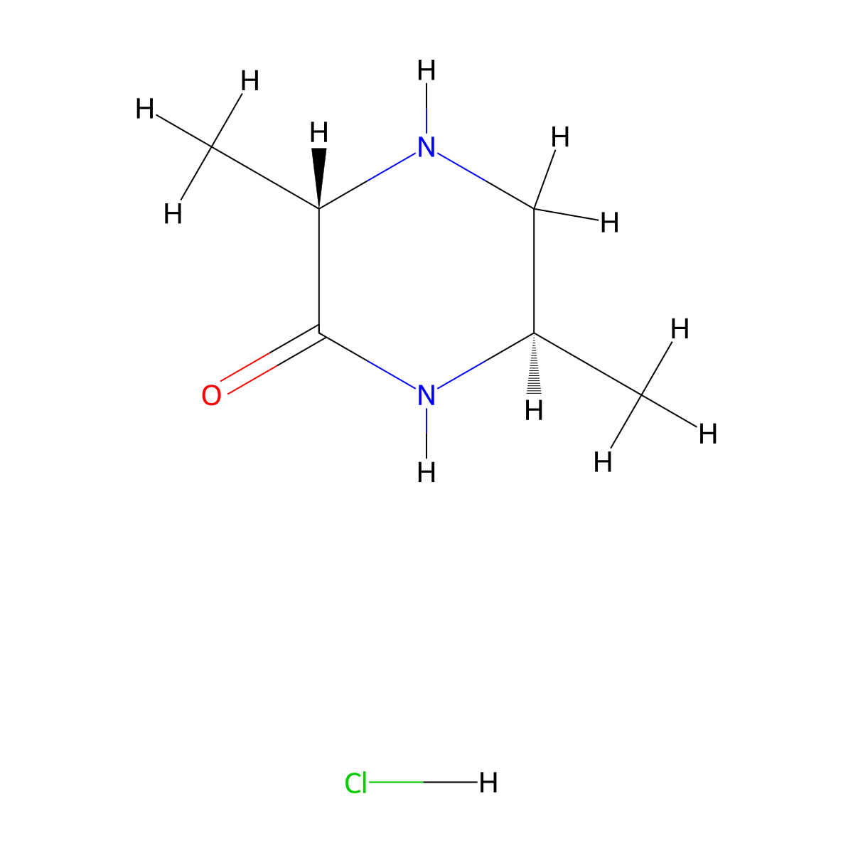 (3S,6R)-3,6-dimethyl-2-piperazinone hydrochloride molecular structure, CAS 1638217-43-2