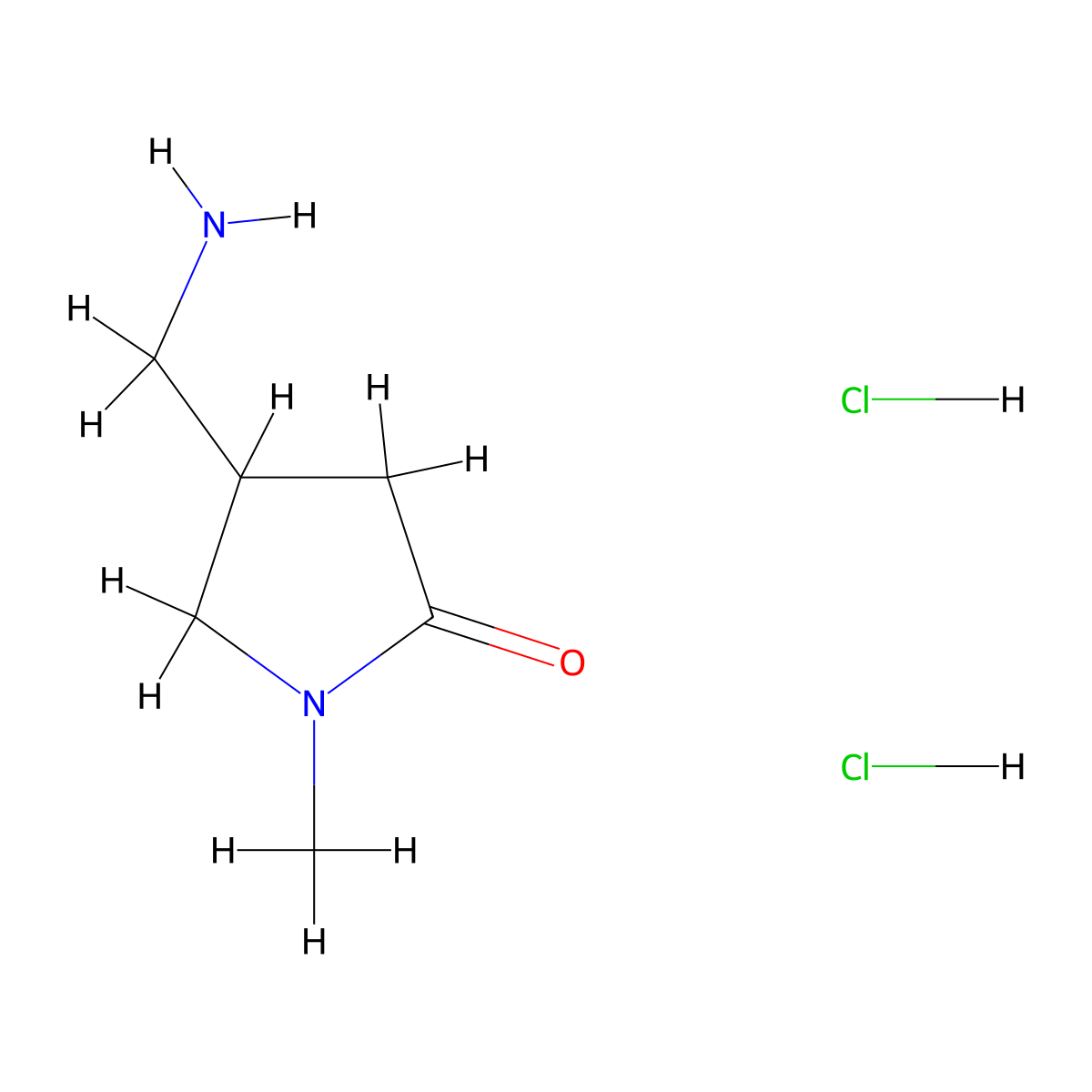 4-(Aminomethyl)-1-methyl-2-pyrrolidinone dihydrochloride molecular structure, CAS 1638221-29-0