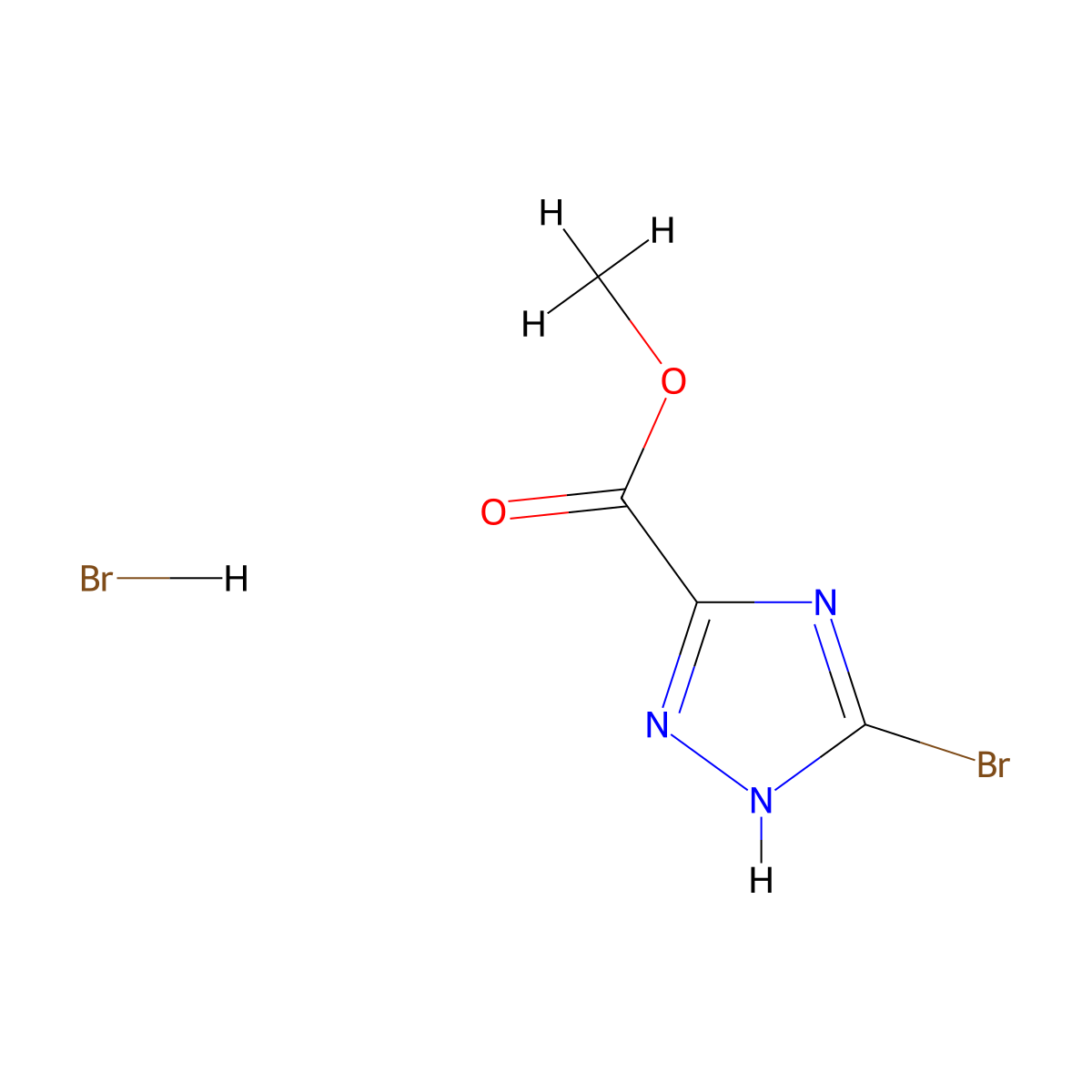 Methyl 3-bromo-1H-1,2,4-triazole-5-carboxylate hydrobromide molecular structure, CAS 1638221-30-3