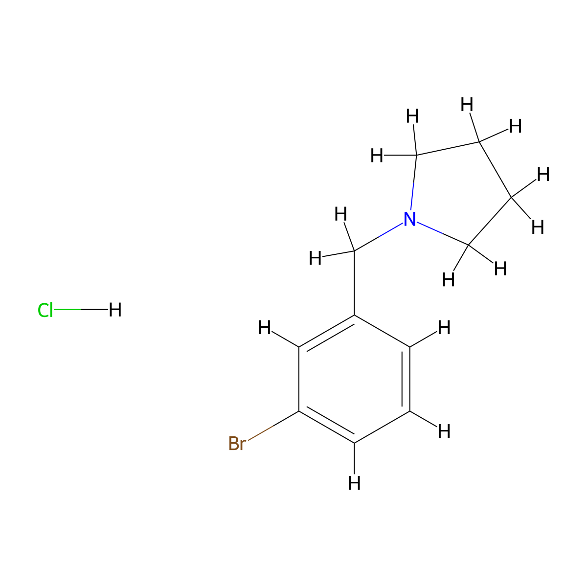 1-(3-Bromobenzyl)pyrrolidine hydrochloride molecular structure, CAS 1638221-36-9