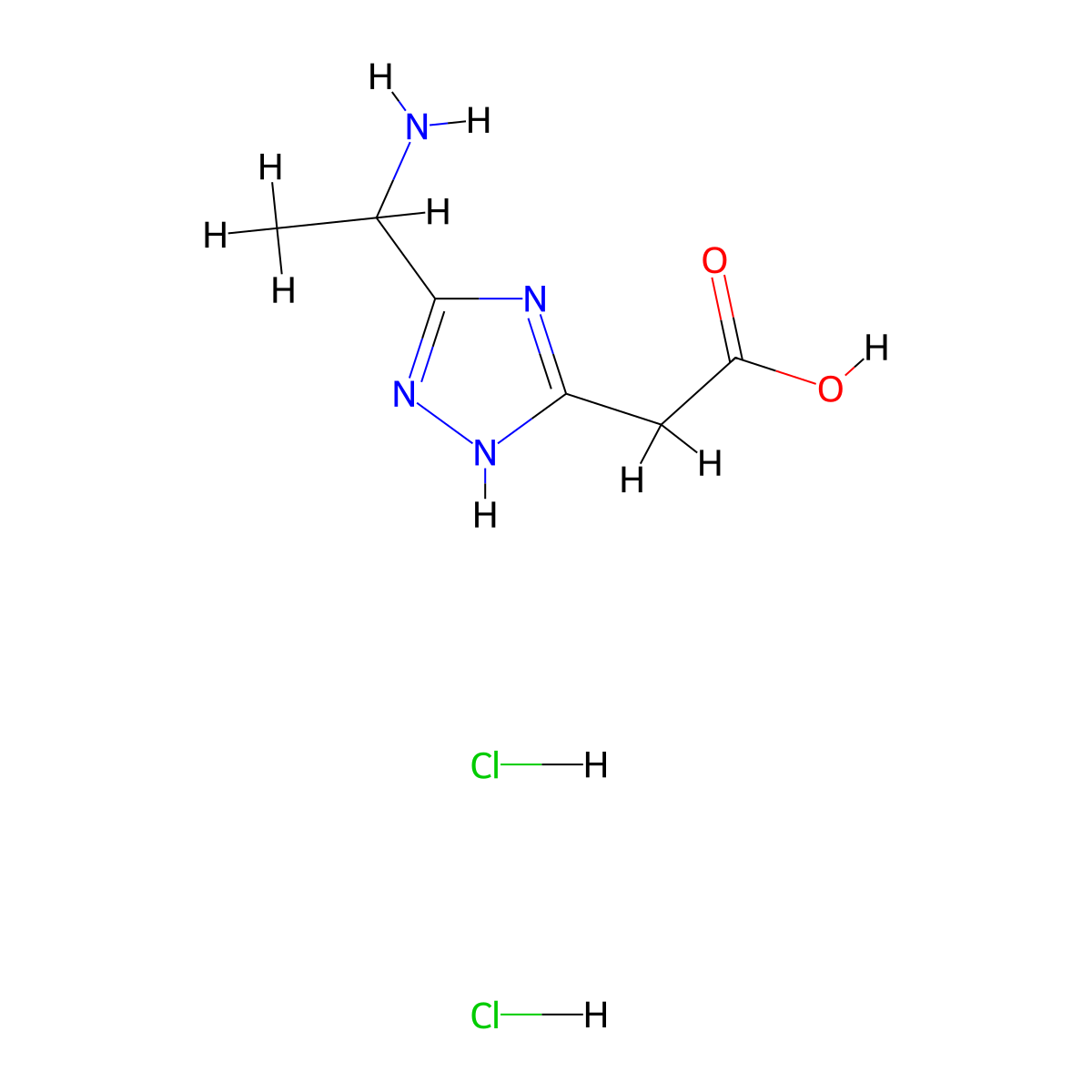 [5-(1-Aminoethyl)-4H-1,2,4-triazol-3-yl]acetic acid dihydrochloride molecular structure, CAS 1638221-37-0