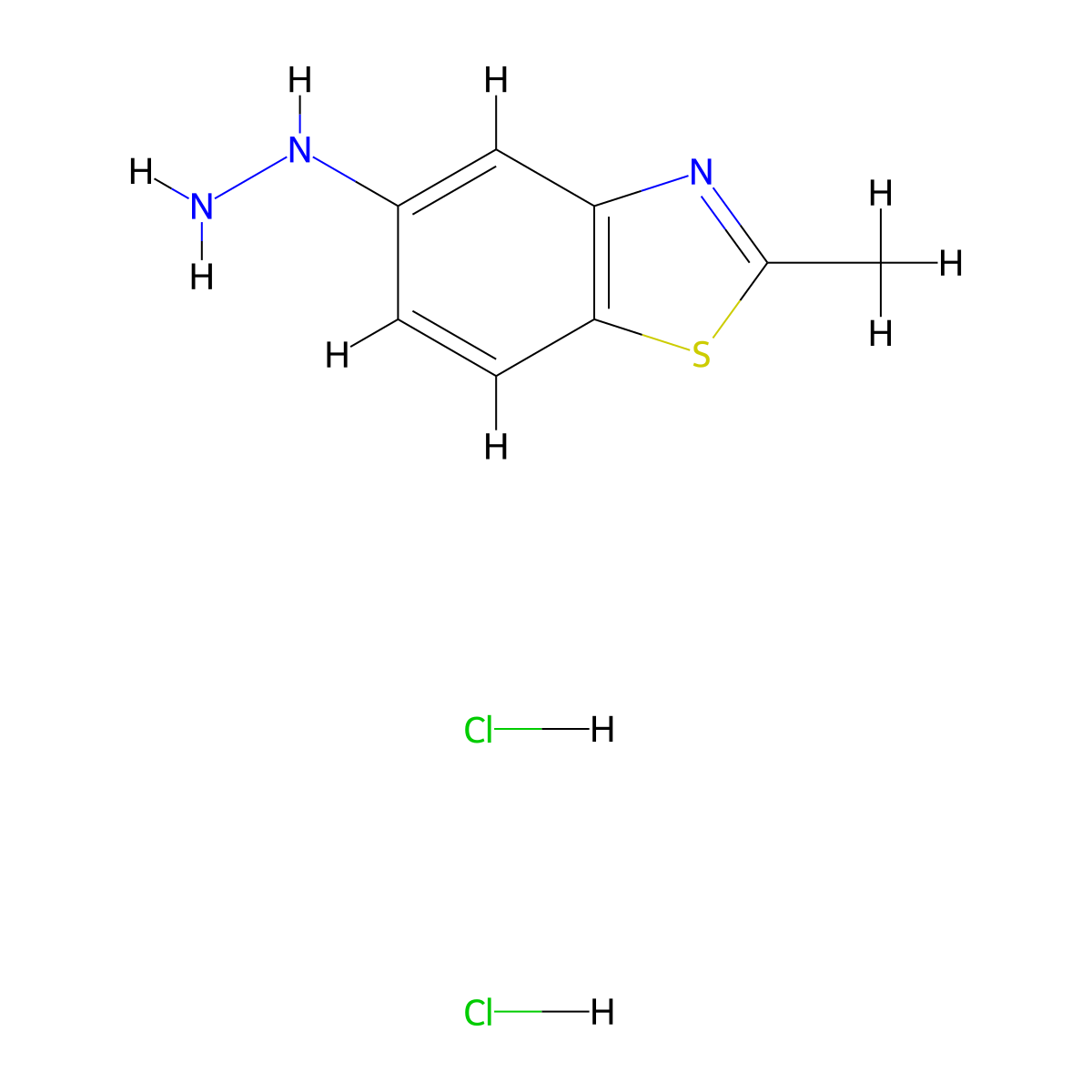 5-Hydrazino-2-methyl-1,3-benzothiazole dihydrochloride molecular structure, CAS 1638221-40-5