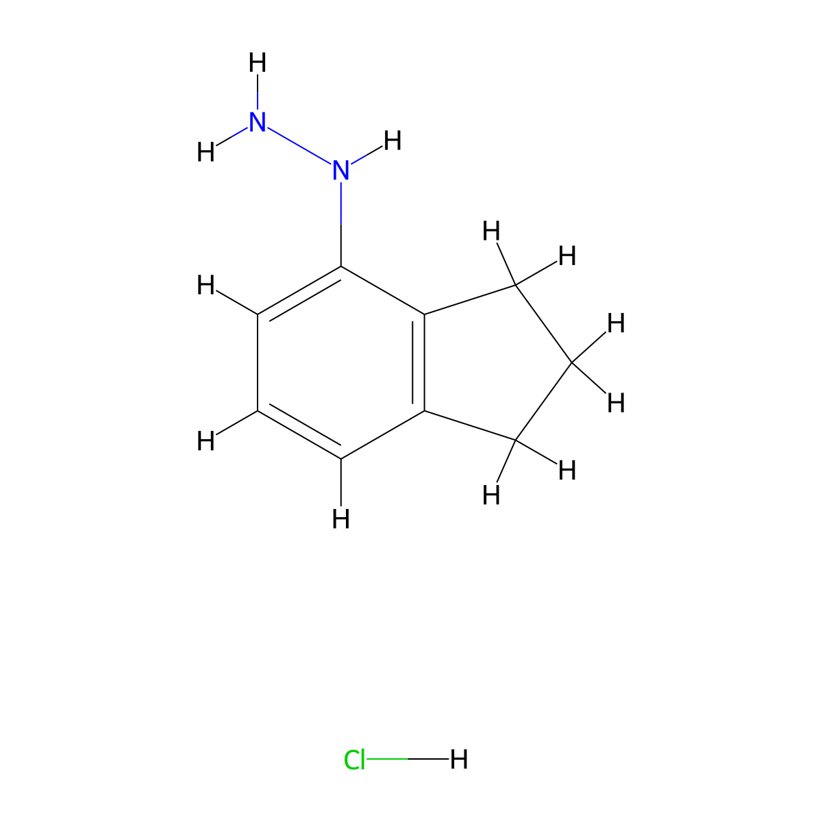 2,3-Dihydro-1H-inden-4-ylhydrazine hydrochloride molecular structure, CAS 1638221-43-8
