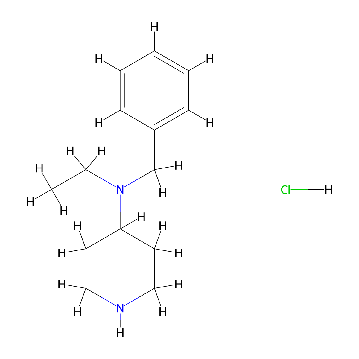 N-Benzyl-N-ethylpiperidin-4-amine hydrochloride molecular structure, CAS 1638221-44-9