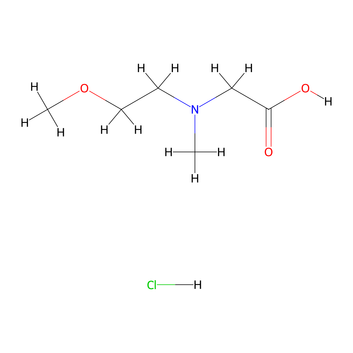 N-(2-methoxyethyl)-N-methylglycine hydrochloride molecular structure, CAS 1638221-47-2