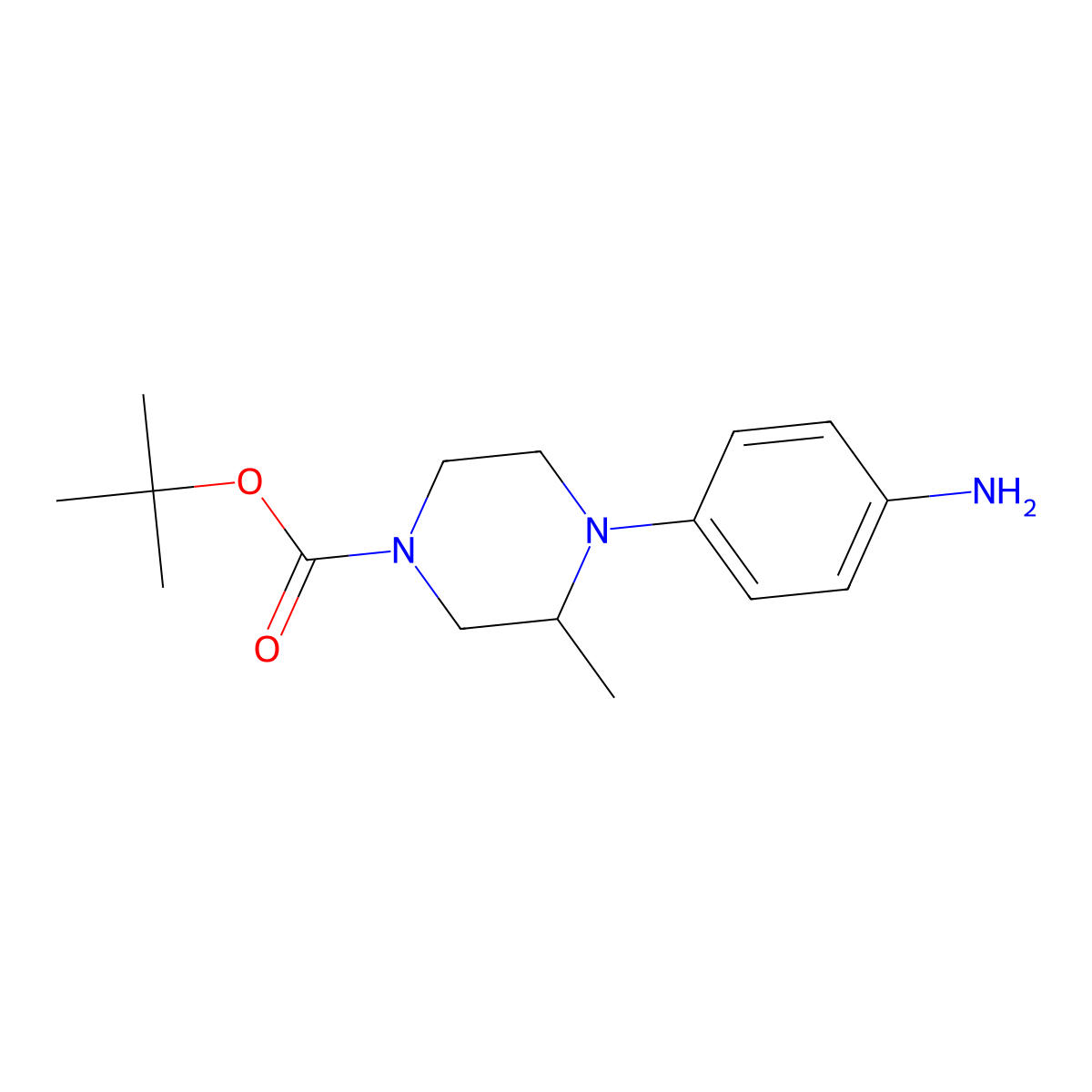 tert-Butyl (S)-4-(4-aminophenyl)-3-methylpiperazine-1-carboxylate molecular structure, CAS 1638251-84-9