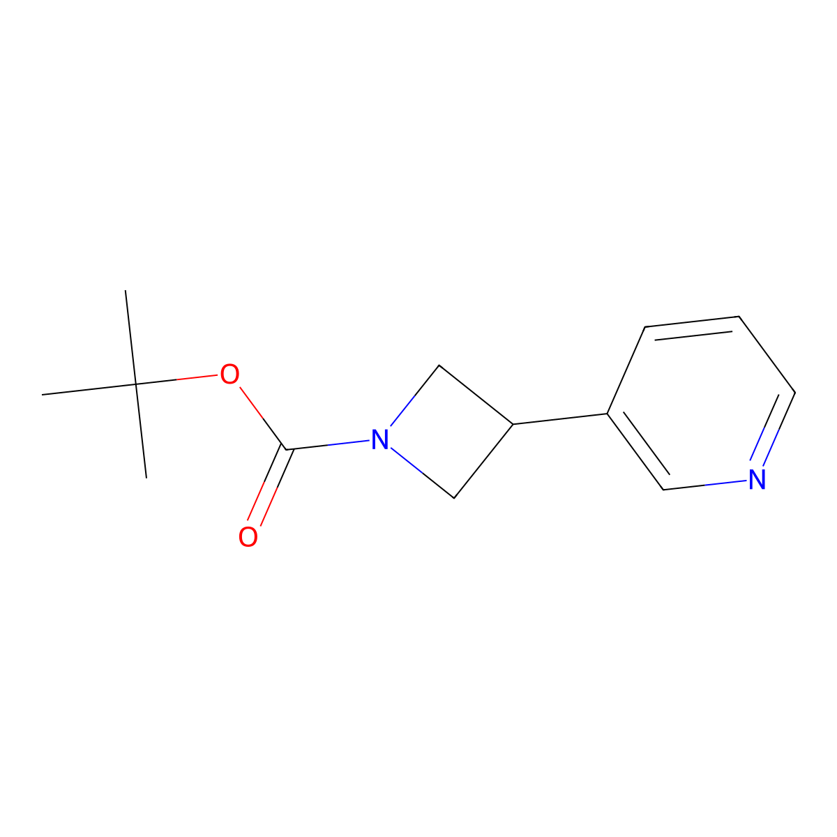 tert-Butyl 3-(pyridin-3-yl)azetidine-1-carboxylate molecular structure, CAS 1638255-69-2