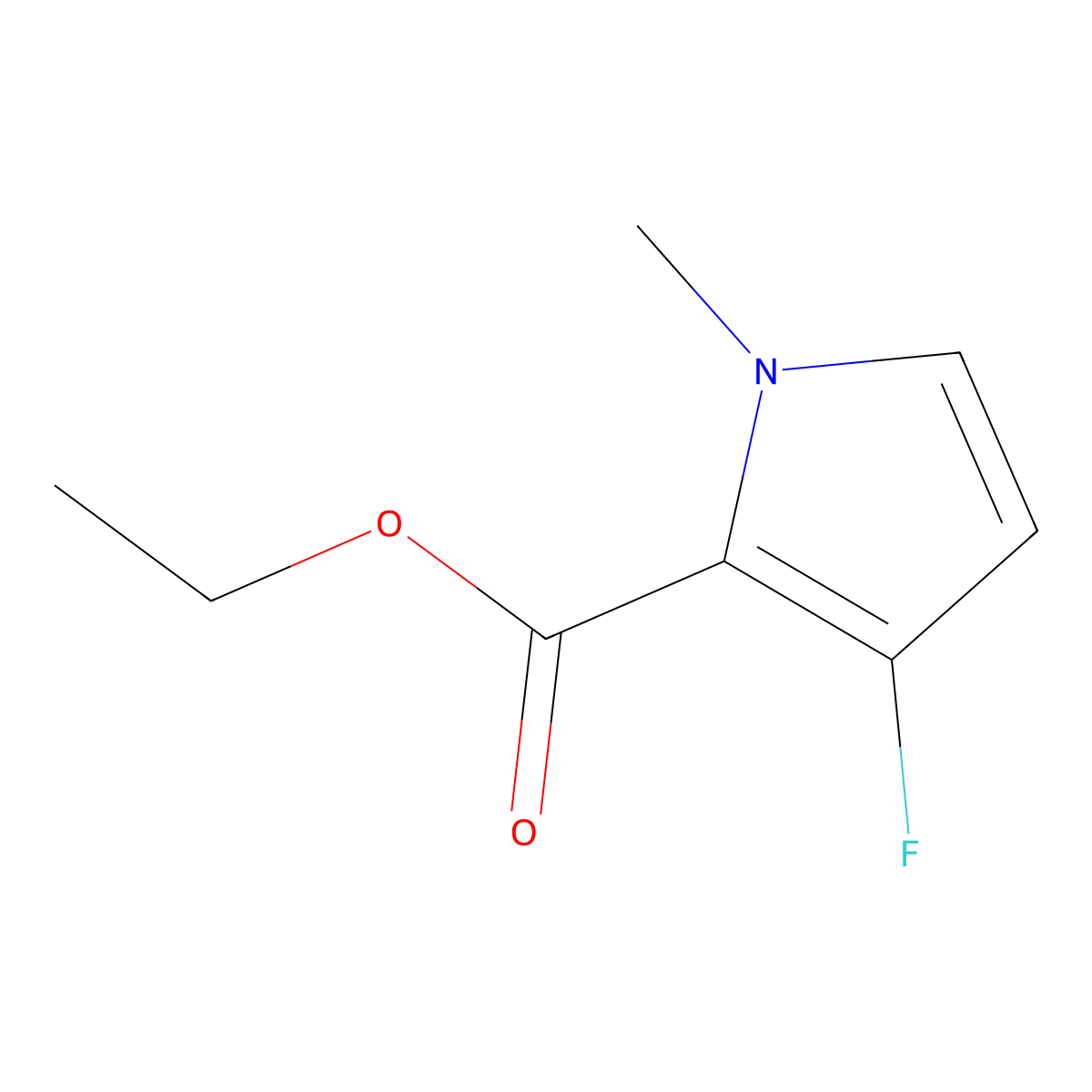 Ethyl 3-fluoro-1-methyl-1H-pyrrole-2-carboxylate molecular structure, CAS 1638268-94-6