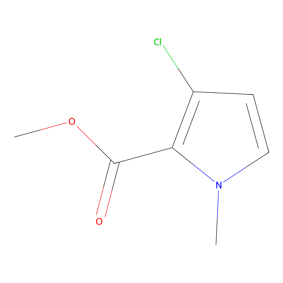 Methyl 3-chloro-1-methyl-1H-pyrrole-2-carboxylate molecular structure, CAS 1638269-27-8