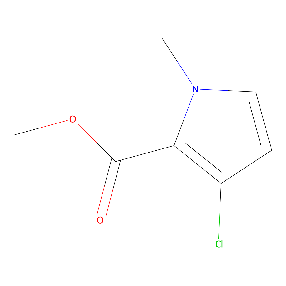 Methyl 3-chloro-1-methyl-1H-pyrrole-2-carboxylate molecular structure, CAS 1638269-27-8