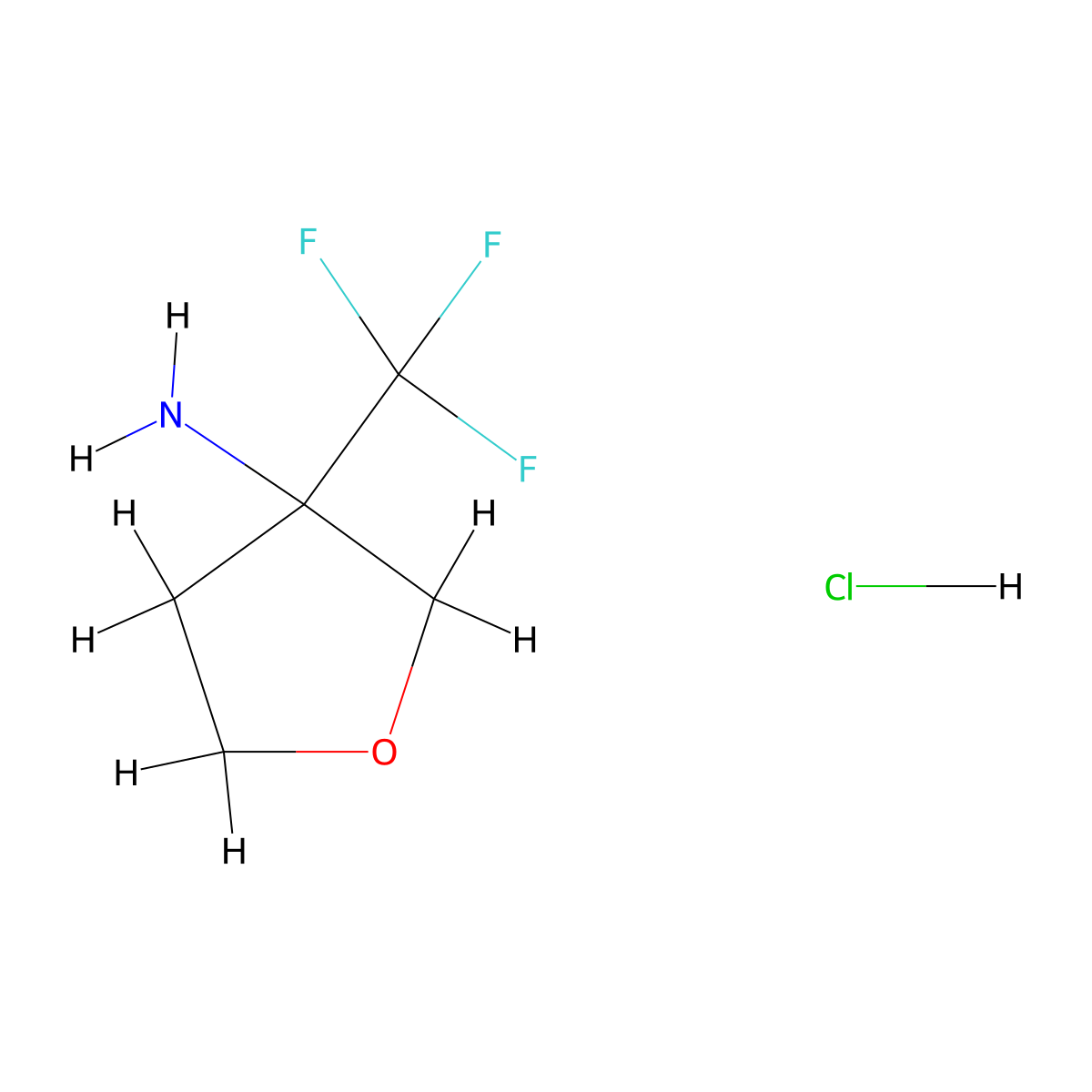 3-(Trifluoromethyl)oxolan-3-amine hydrochloride molecular structure, CAS 1638269-35-8