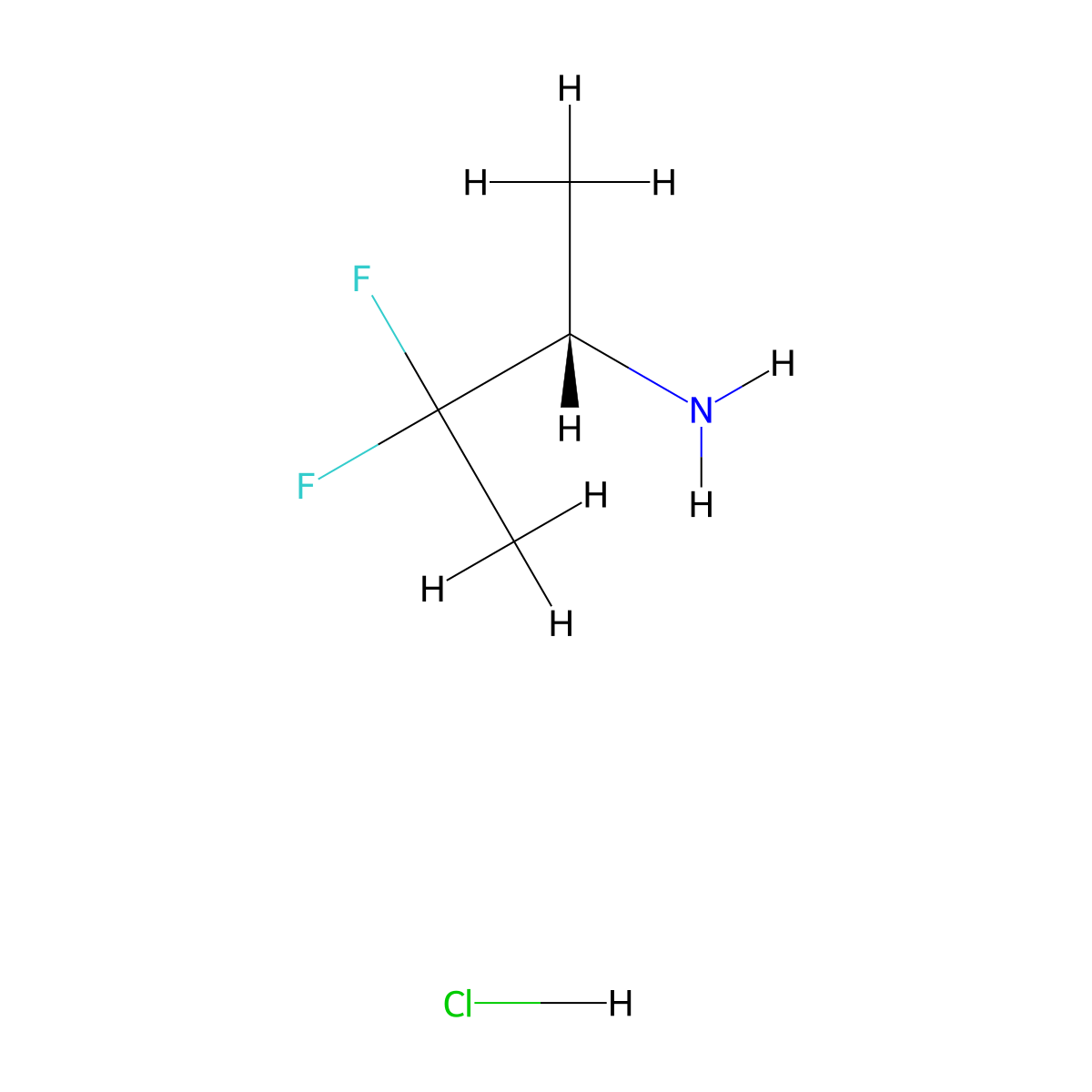 (2S)-3,3-difluorobutan-2-amine hydrochloride molecular structure, CAS 1638269-49-4