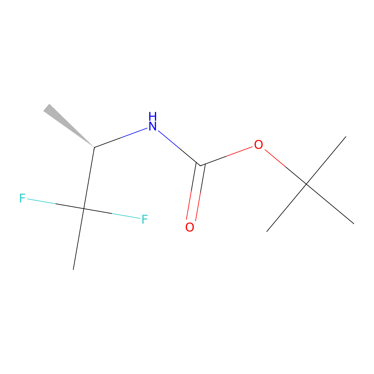 N-Boc-(S)-3,3-difluorobutan-2-amine molecular structure, CAS 1638269-50-7