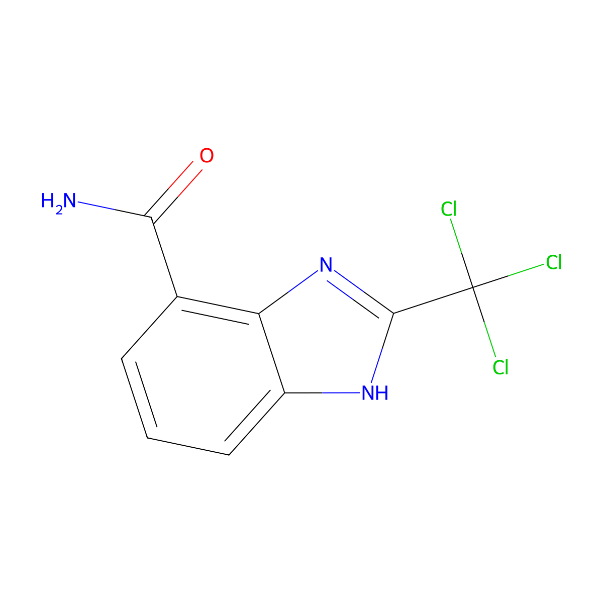 2-(trichloromethyl)-1H-1,3-benzodiazole-4-carboxamide molecular structure, CAS 1638279-32-9