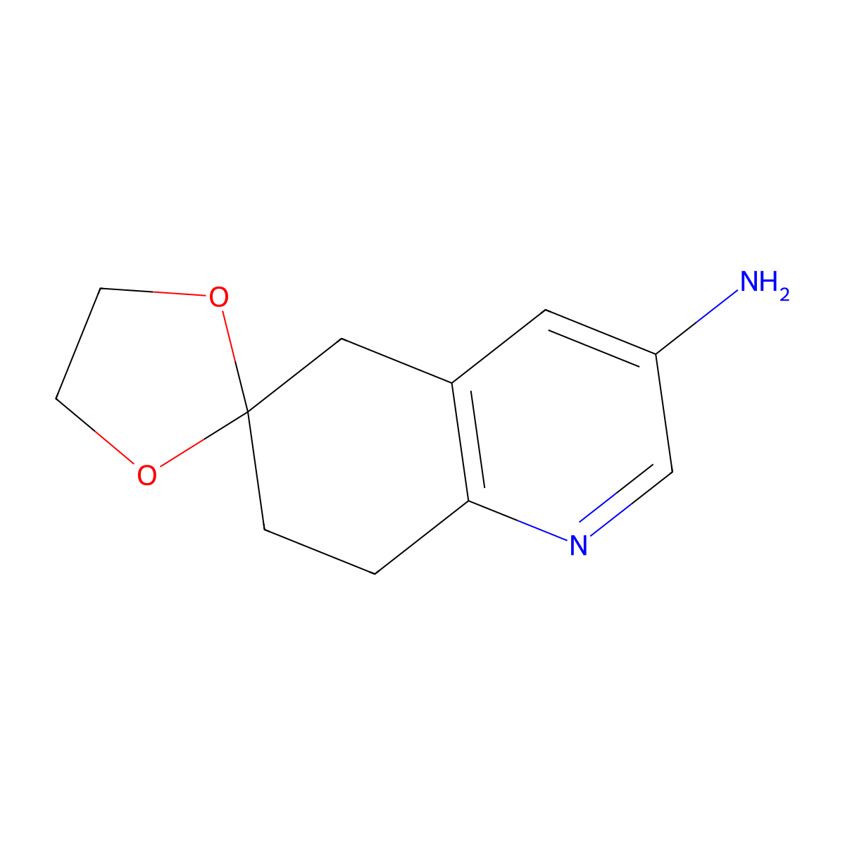 7',8'-dihydro-5'H-spiro(1,3-dioxolane-2,6'-quinolin)-3'-amine molecular structure, CAS 1638298-75-5