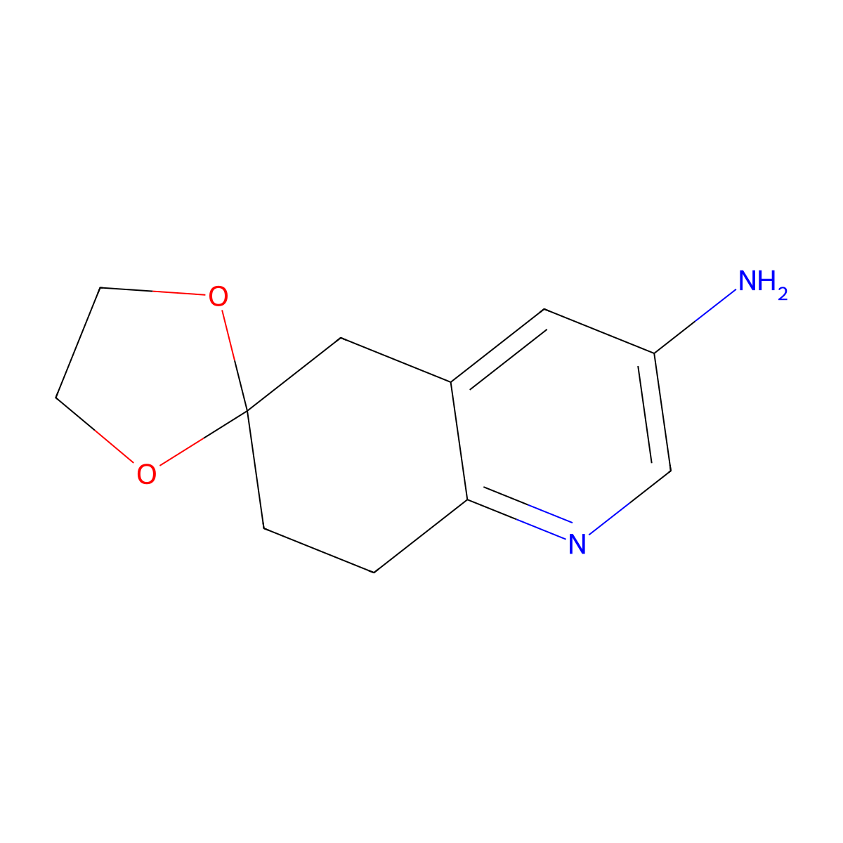 7',8'-dihydro-5'H-spiro(1,3-dioxolane-2,6'-quinolin)-3'-amine molecular structure, CAS 1638298-75-5